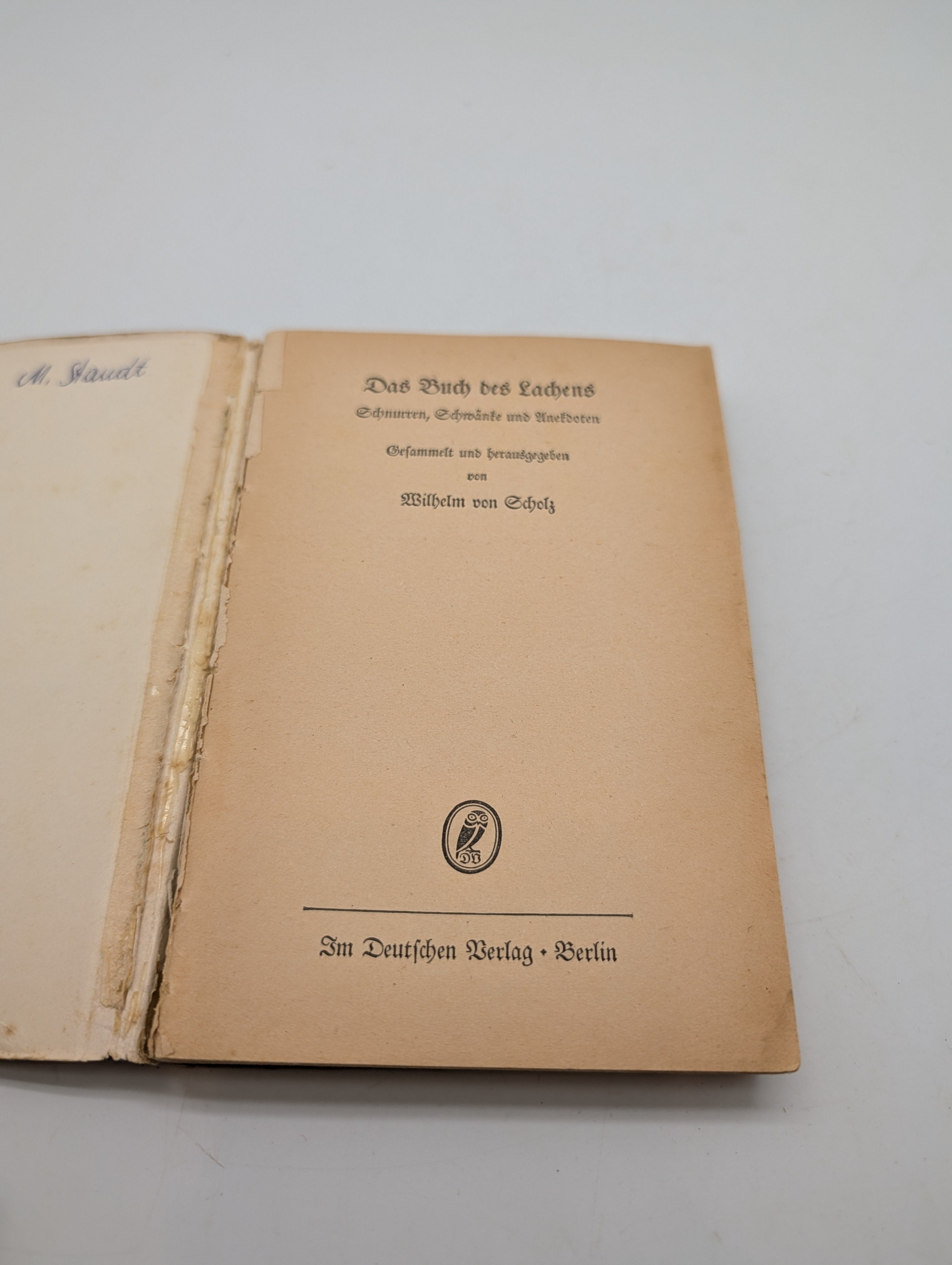 Wilhelm von Scholz, Das Buch des Lachens, Feldpost-Bücher WW2