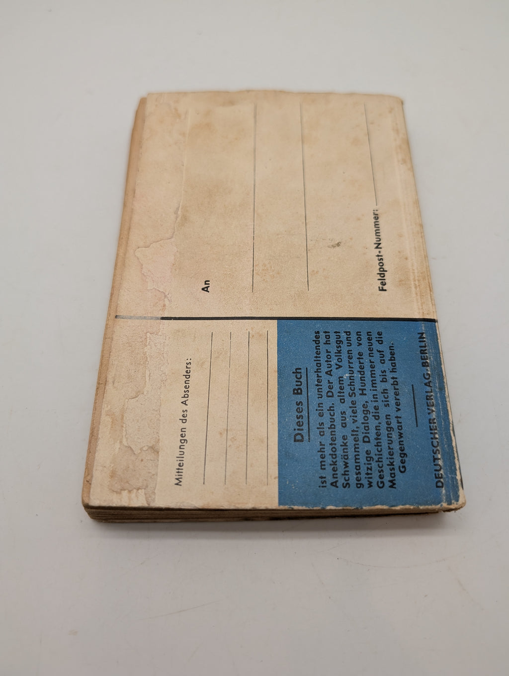 Wilhelm von Scholz, Das Buch des Lachens, Feldpost-Bücher WW2
